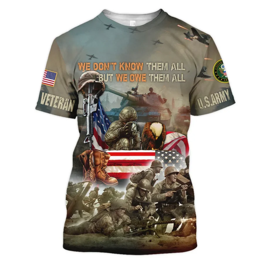 Veteran We Dont Know Them All But We Owe Them All U.S. Army Veterans All Over Prints Unisex T-Shirt