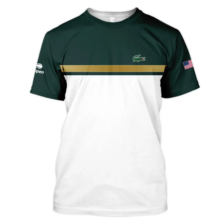 Lacoste US Open Tennis Champions Dark Green Yellow White Unisex T-Shirt Style Classic T-Shirt