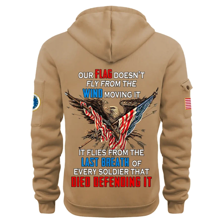 Personalized Name Color Khaki Every Soldier That Died Defending It U.S. Air Force Veteran Hoodie Half Zipper