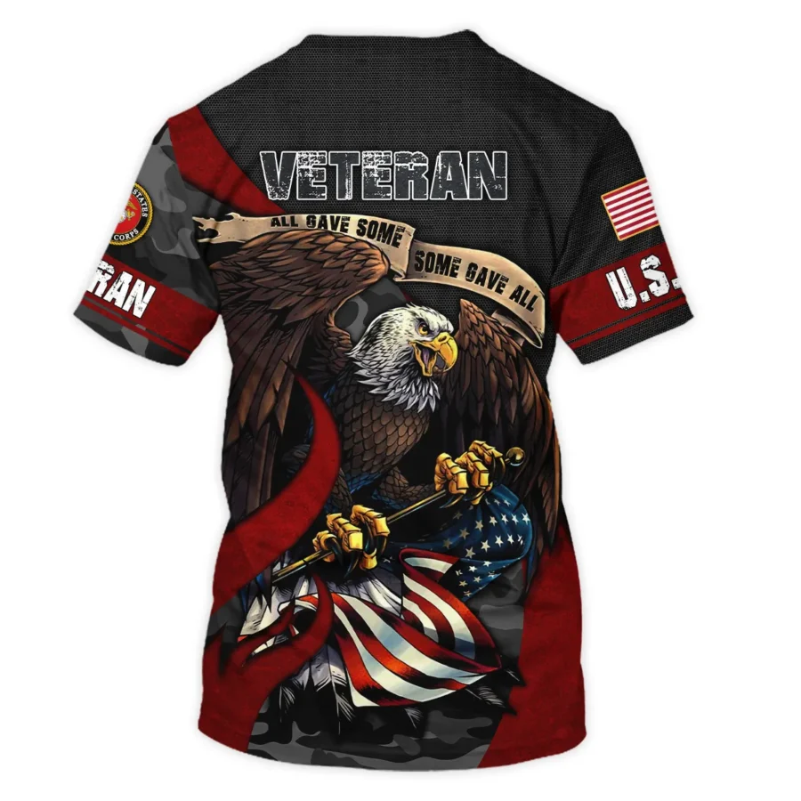 All Gave Some Some Gave All Veteran Eagle Flag U.S. Marine Corps Veterans All Over Prints Unisex T-Shirt