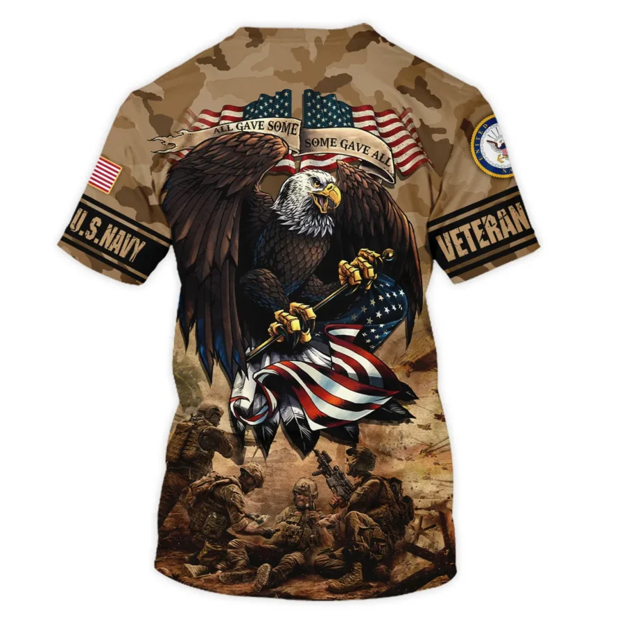 Veteran Camo Eagle All Gave Some Some Gave All U.S. Navy Veterans All Over Prints Unisex T-Shirt