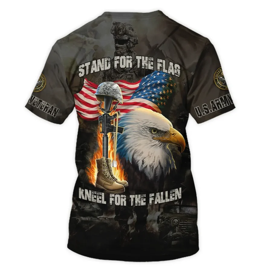 Veteran Stand For The Flag Kneel For The Fallen U.S. Army Veterans All Over Prints Unisex T-Shirt