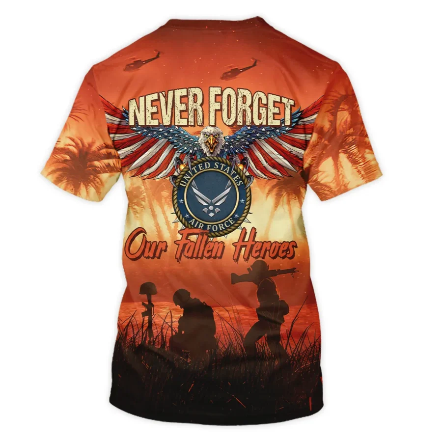 Veteran Never Forget Our Fallen Heroes U.S. Air Force Veterans All Over Prints Unisex T-Shirt