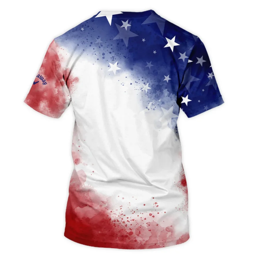 124th U.S. Open Pinehurst Callaway Blue Red Watercolor Star White Backgound Unisex T-Shirt Style Classic T-Shirt