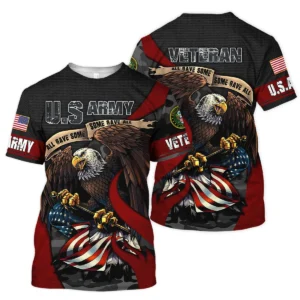 All Gave Some Some Gave All Veteran Eagle Flag U.S. Army Veterans All Over Prints Quarter-Zip Polo Shirt