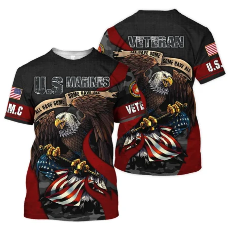 All Gave Some Some Gave All Veteran Eagle Flag U.S. Marine Corps Veterans All Over Prints Unisex T-Shirt