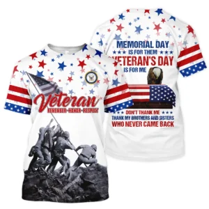 Veteran Memorial Day Remember Honor Respect U.S. Navy Veterans All Over Prints Quarter-Zip Polo Shirt