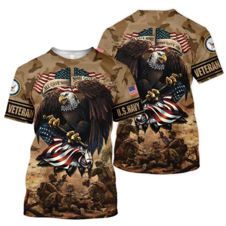 Veteran Camo Eagle All Gave Some Some Gave All U.S. Navy Veterans All Over Prints Unisex T-Shirt