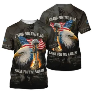 Veteran Stand For The Flag Kneel For The Fallen U.S. Coast Guard Veterans All Over Prints Polo Shirt