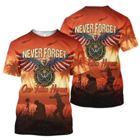 Veteran Never Forget Our Fallen Heroes U.S. Army Veterans All Over Prints Unisex T-Shirt