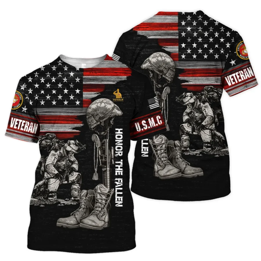 Veteran Honor The Fallen U.S. Marine Corps Veterans All Over Prints Unisex T-Shirt