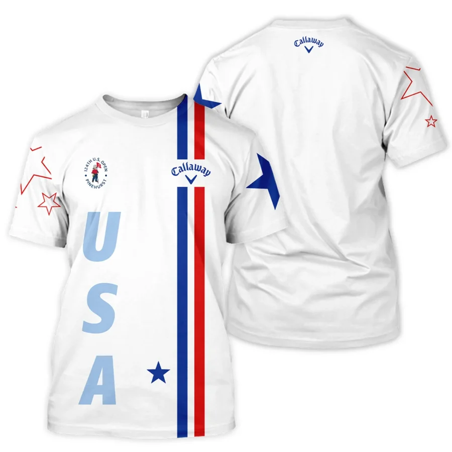 124th U.S. Open Pinehurst Callaway Blue Red Line White Unisex T-Shirt Style Classic T-Shirt