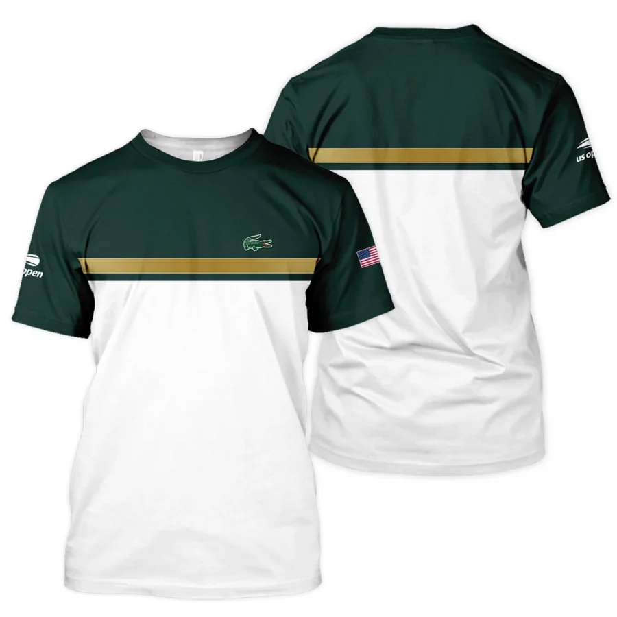 Lacoste US Open Tennis Champions Dark Green Yellow White Unisex T-Shirt Style Classic T-Shirt