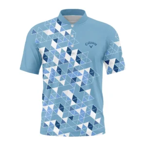 Golf Blue Geometric Mosaic Pattern 2024 PGA Championship Valhalla Callaway Quarter-Zip Polo Shirt