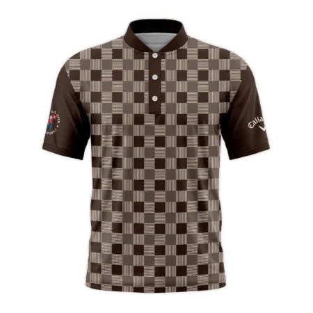 Golf Brown Square Pattern 124th U.S. Open Pinehurst Callaway Style Classic, Short Sleeve Round Neck Polo Shirt