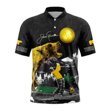 Personalized Name Golf Legends The Golden Bear Jack Nicklaus Quarter-Zip Polo Shirt