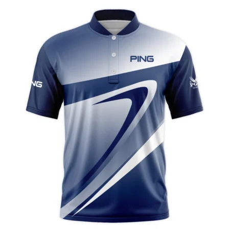 2024 PGA Championship Valhalla Dark Blue White Pattern Ping Style Classic, Short Sleeve Round Neck Polo Shirt