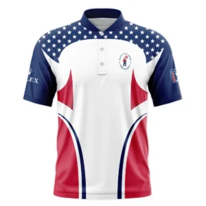 124th U.S. Open Pinehurst Rolex Stars White Dark Blue Red Line Mandarin collar Quater-Zip Long Sleeve