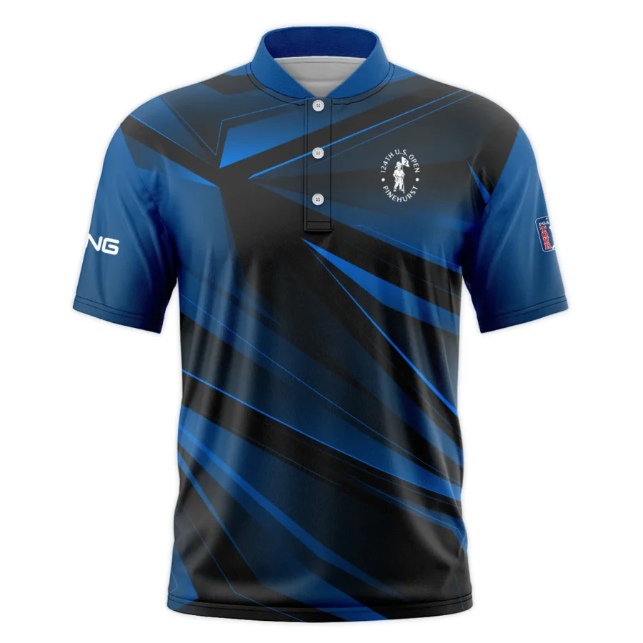 Ping 124th U.S. Open Pinehurst Dark Blue Gradient Sublimation Style Classic, Short Sleeve Round Neck Polo Shirt