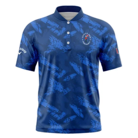 124th U.S. Open Pinehurst Callaway Dark Blue Brush Pattern Style Classic, Short Sleeve Round Neck Polo Shirt