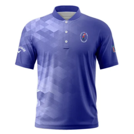 124th U.S. Open Pinehurst Callaway Dark Moderate Blue Abstract Style Classic, Short Sleeve Round Neck Polo Shirt