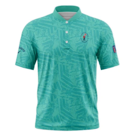 Moderate Cyan Abstract 124th U.S. Open Pinehurst Callaway Style Classic, Short Sleeve Round Neck Polo Shirt
