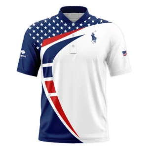 US Open Tennis Champions Blue Red Star White Ralph Lauren Performance Quarter-Zip Polo Shirt