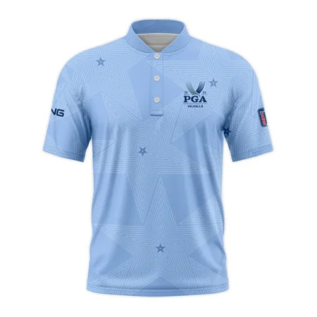 Golf Blue Color Star Pattern 2024 PGA Championship Valhalla Ping Style Classic, Short Sleeve Round Neck Polo Shirt