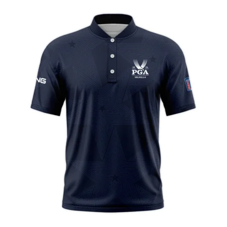 Golf Navy Color Star Pattern 2024 PGA Championship Valhalla Ping Style Classic, Short Sleeve Round Neck Polo Shirt