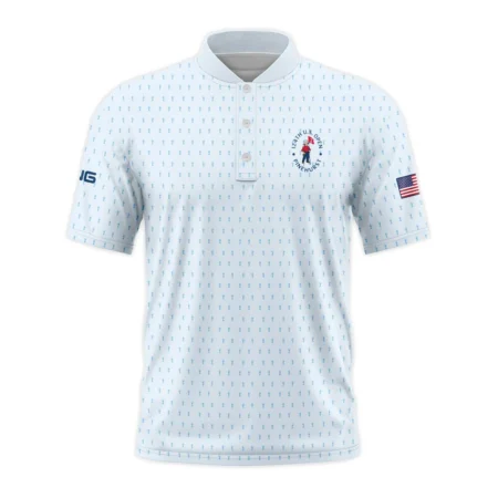 Golf Pattern Light Blue Cup 124th U.S. Open Pinehurst Ping Style Classic, Short Sleeve Round Neck Polo Shirt