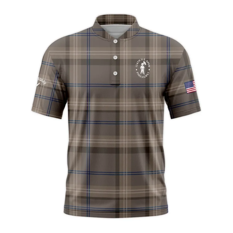 Golf Striped Polo Vintage Style 124th U.S. Open Pinehurst Callaway Style Classic, Short Sleeve Round Neck Polo Shirt