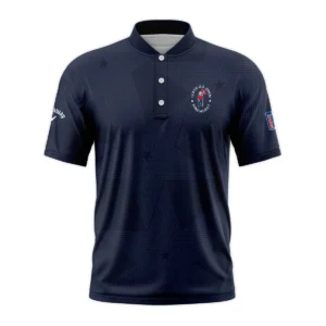 Golf Navy Color Star Pattern 124th U.S. Open Pinehurst Callaway Quarter-Zip Polo Shirt