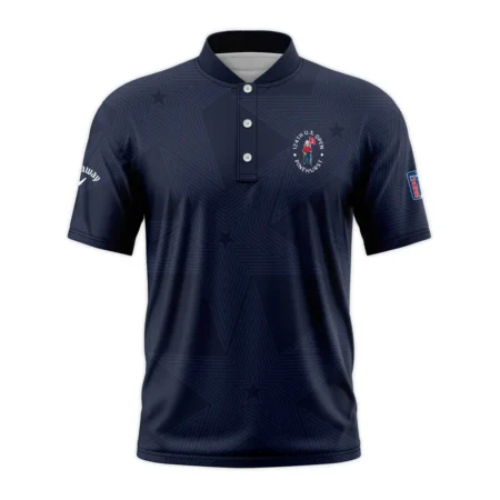 Golf Navy Color Star Pattern 124th U.S. Open Pinehurst Callaway Style Classic, Short Sleeve Round Neck Polo Shirt