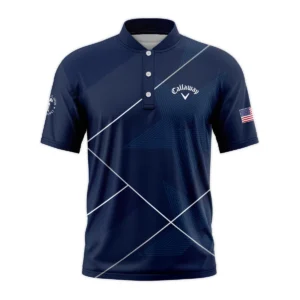 Golf Sport Pattern Blue Mix 124th U.S. Open Pinehurst Callaway Quarter-Zip Polo Shirt