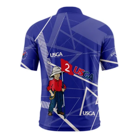 Golf Abstract Line Pattern 124th U.S. Open Pinehurst Callaway Style Classic, Short Sleeve Round Neck Polo Shirt