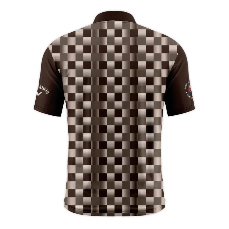 Golf Brown Square Pattern 124th U.S. Open Pinehurst Callaway Style Classic, Short Sleeve Round Neck Polo Shirt