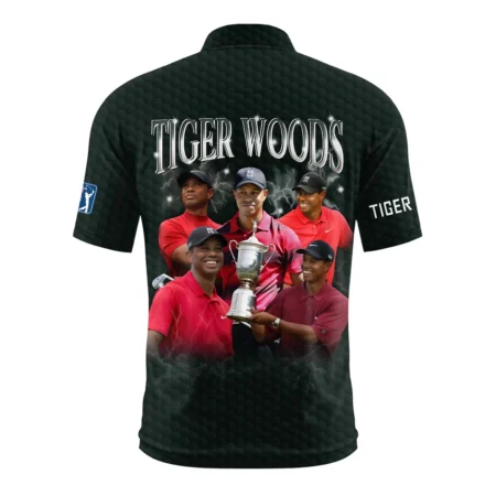 Golf Legend Tiger Woods 2024 PGA Championship Valhalla Style Classic, Short Sleeve Round Neck Polo Shirt