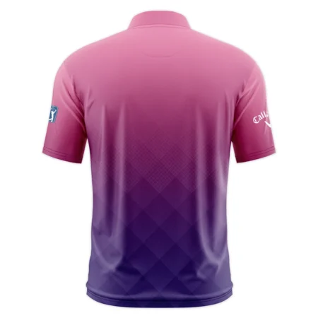 Callaway 124th U.S. Open Pinehurst Purple Pink Gradient Abstract Style Classic, Short Sleeve Round Neck Polo Shirt