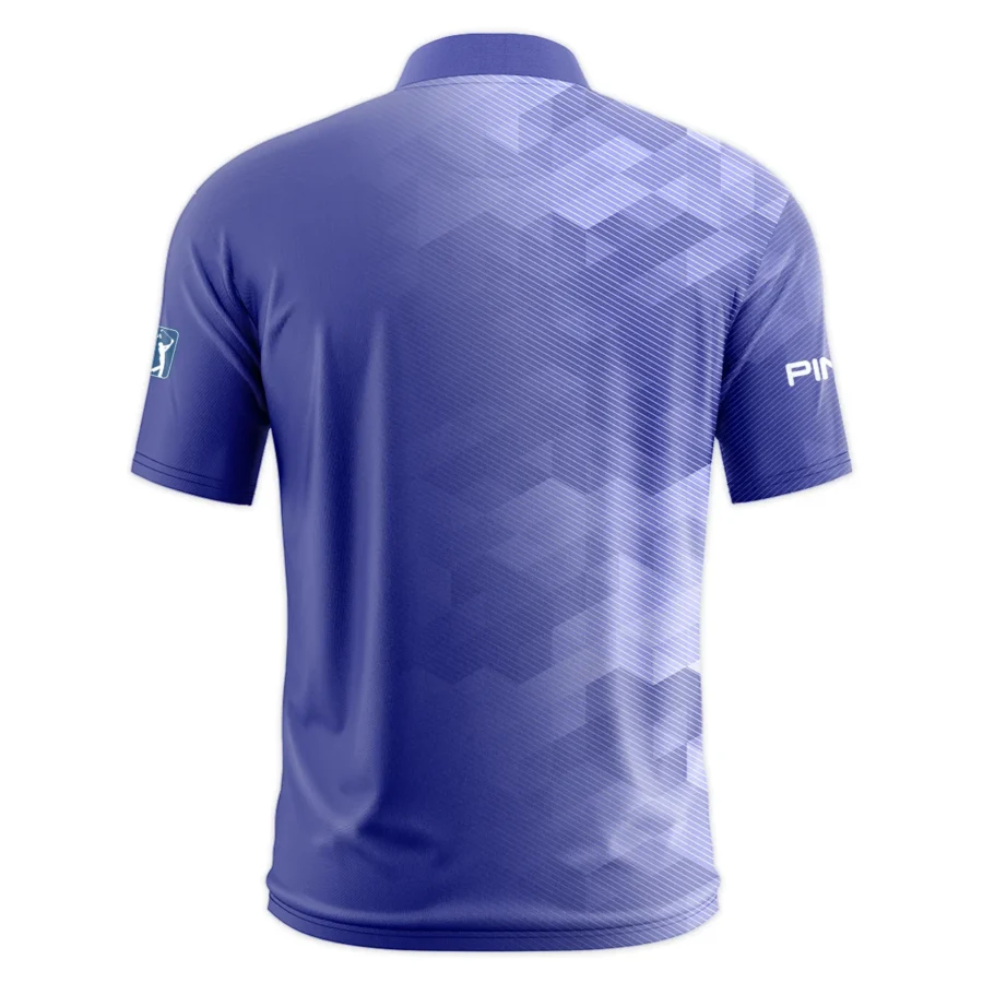 124th U.S. Open Pinehurst Ping Dark Moderate Blue Abstract Style Classic, Short Sleeve Round Neck Polo Shirt