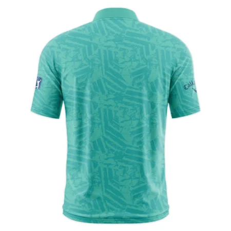Moderate Cyan Abstract 124th U.S. Open Pinehurst Callaway Style Classic, Short Sleeve Round Neck Polo Shirt