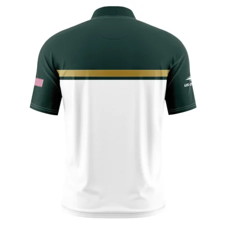 Lacoste US Open Tennis Champions Dark Green Yellow White Short Sleeve Round Neck Polo Shirts