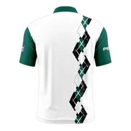 Golf Sport Pattern Green Mix Masters Tournament Ping Style Classic, Short Sleeve Round Neck Polo Shirt