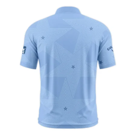 Golf Blue Color Star Pattern 2024 PGA Championship Valhalla Callaway Style Classic, Short Sleeve Round Neck Polo Shirt