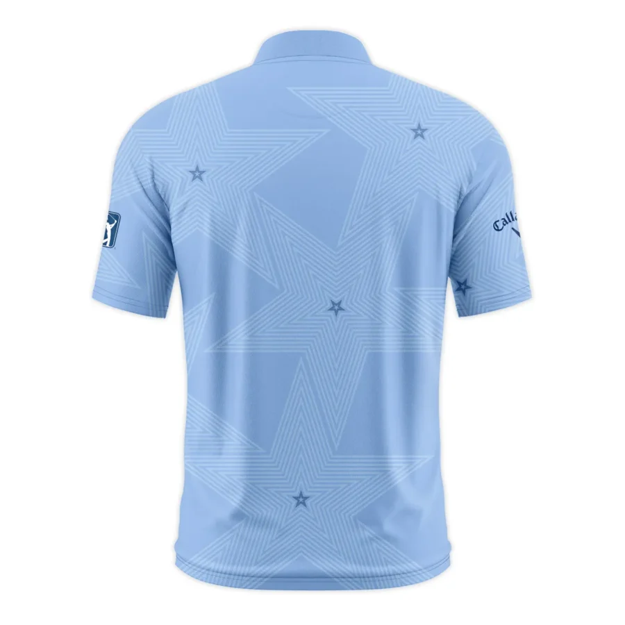 Golf Blue Color Star Pattern 2024 PGA Championship Valhalla Callaway Style Classic, Short Sleeve Round Neck Polo Shirt