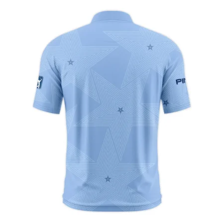 Golf Blue Color Star Pattern 2024 PGA Championship Valhalla Ping Style Classic, Short Sleeve Round Neck Polo Shirt