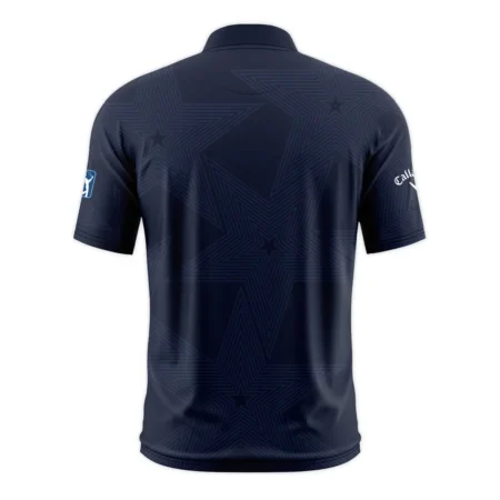 Golf Navy Color Star Pattern 2024 PGA Championship Valhalla Callaway Style Classic, Short Sleeve Round Neck Polo Shirt