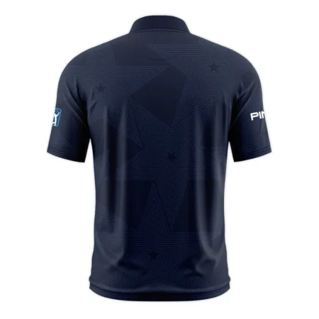 Golf Navy Color Star Pattern 2024 PGA Championship Valhalla Ping Style Classic, Short Sleeve Round Neck Polo Shirt