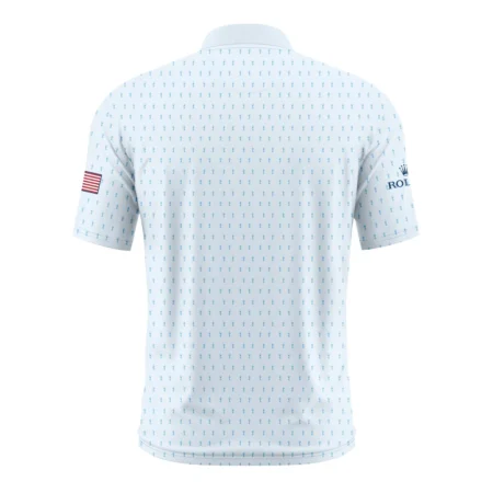 Golf Pattern Light Blue Cup 124th U.S. Open Pinehurst Rolex Style Classic, Short Sleeve Round Neck Polo Shirt