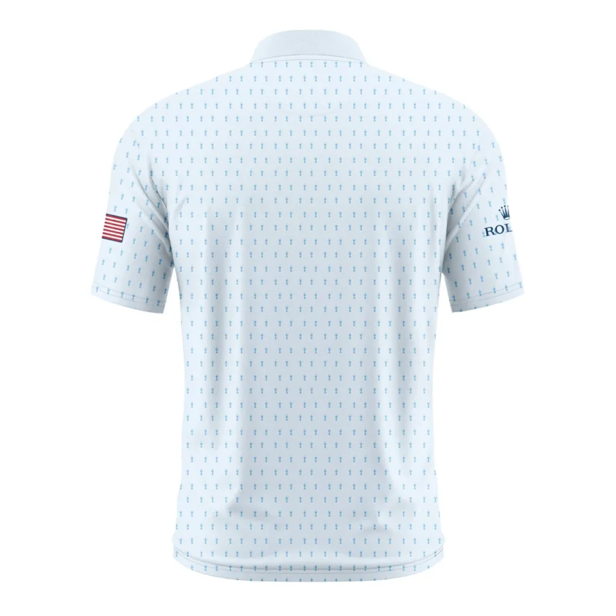 Golf Pattern Light Blue Cup 124th U.S. Open Pinehurst Rolex Style Classic, Short Sleeve Round Neck Polo Shirt