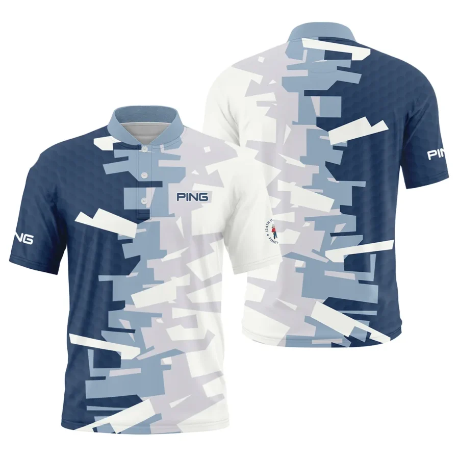 Golf Abstract Pattern 124th U.S. Open Pinehurst Ping Style Classic, Short Sleeve Round Neck Polo Shirt